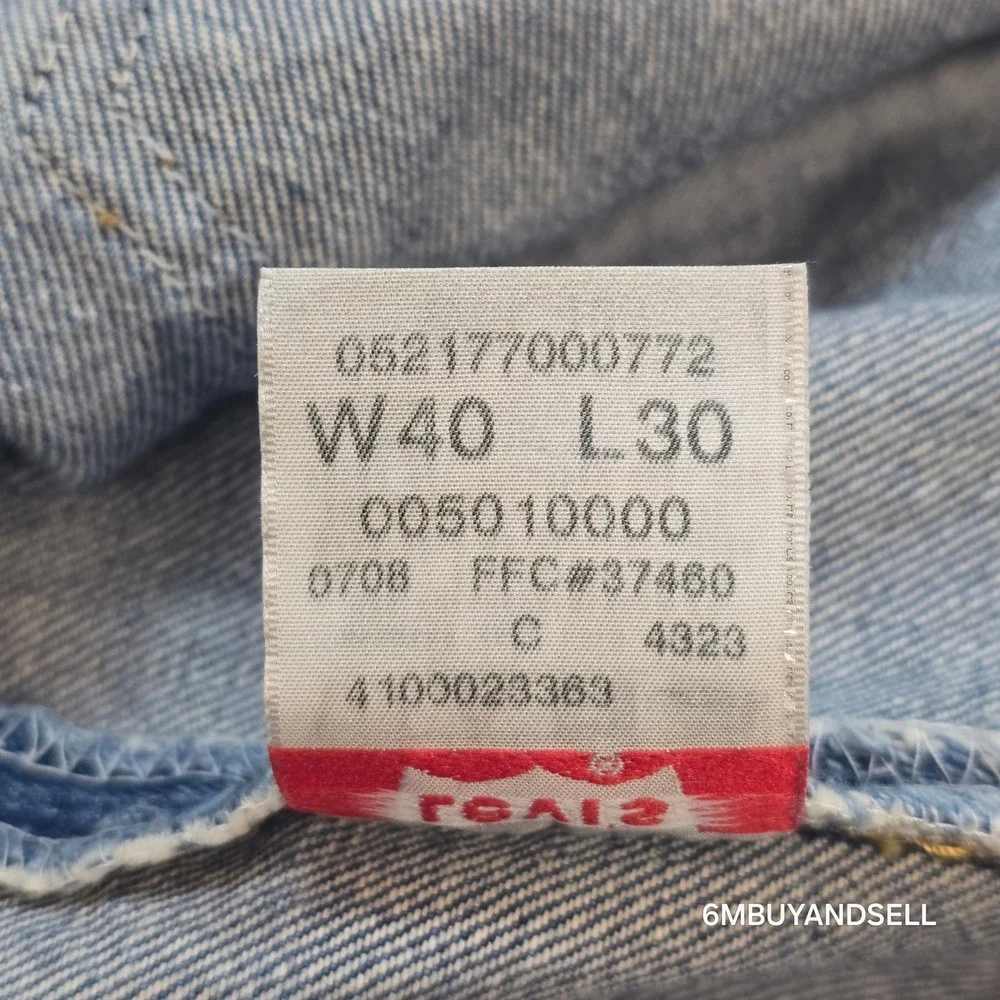 VTG Levis 501 Original Straight Leg Button Fly Blue Denim Jeans Mens 40x30 Y2K